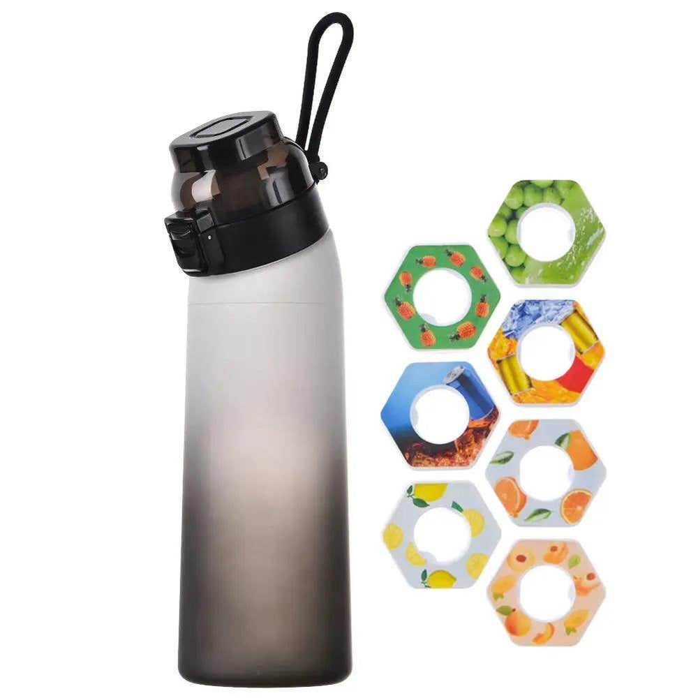 Flavor-infused 650ml Sports Water Bottle with 7 Scented Pods – Leakproof & Straw for Gym & Outdoor Fun! - Creatique