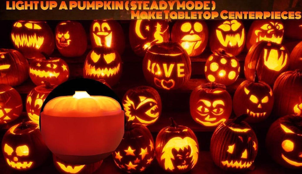 Halloween Pumpkin Lights with Timer & Remote – Battery Operated RGB Flickering Flameless Candles for Spooky Decor - Creatique
