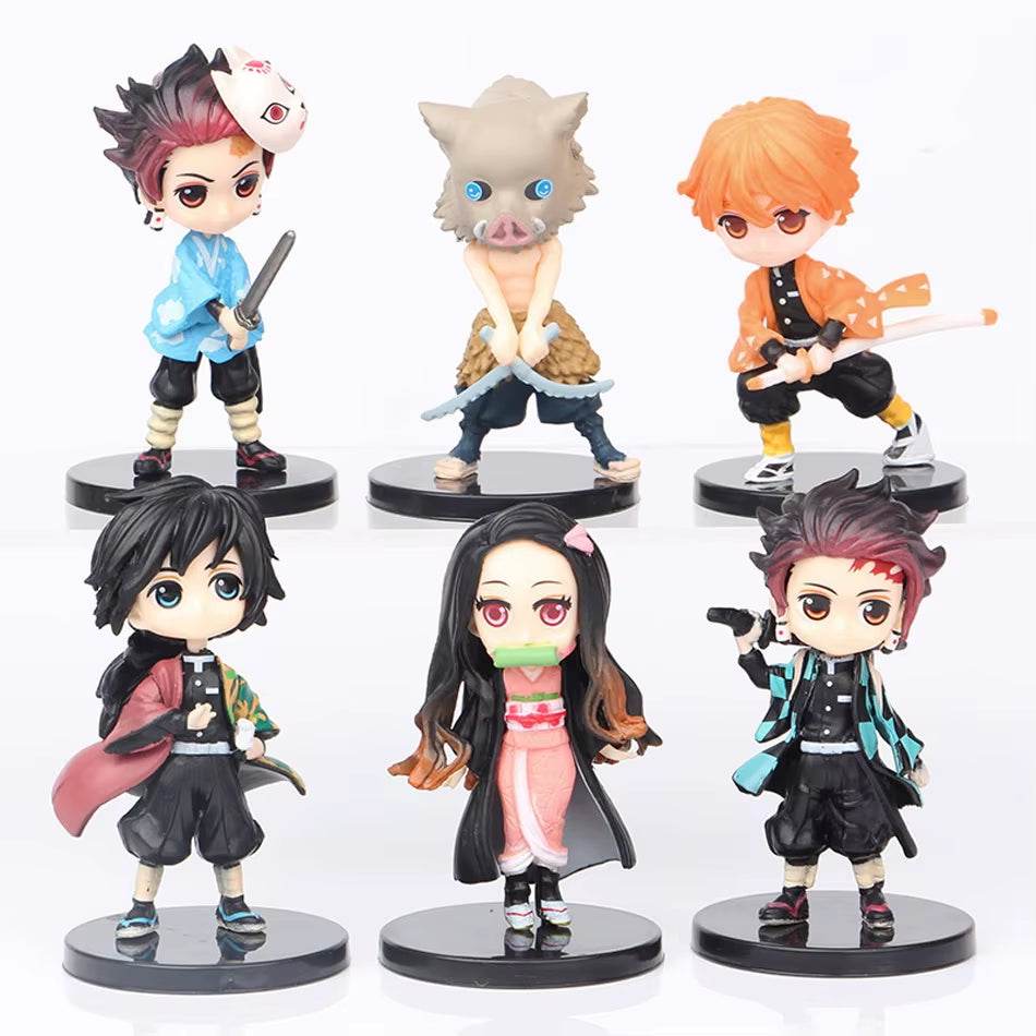 Demon Slayer Q Posket Mini Figurine Sets - Kimetsu No Yaiba PVC Dolls for Desktop Decor - Available in 5, 10, 12, and 15 Pieces! - Creatique