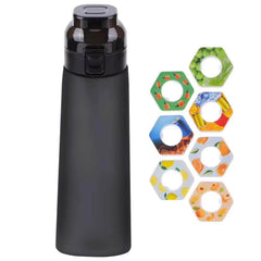 Flavor-infused 650ml Sports Water Bottle with 7 Scented Pods – Leakproof & Straw for Gym & Outdoor Fun! - Creatique
