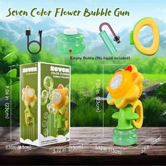 Sunflower Bubble Machine for Kids Automatic Flower Bubble Toy with Light for Toddlers Bubble Maker Blower for Kids Outdoor Toys - Creatique