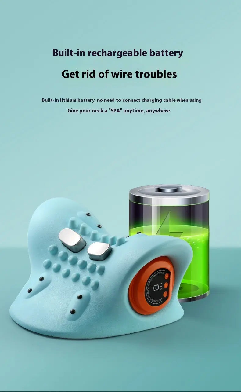 Neck support massage pillow with infrared heat for soothing therapy