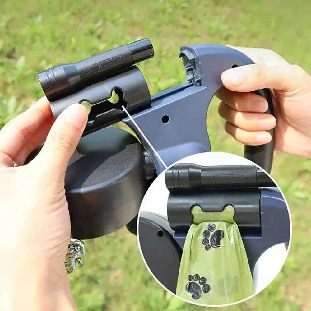 Dual Pet Leash Retractable Reflective Lead 360 Swivel Double Dog Walking Leash - Creatique