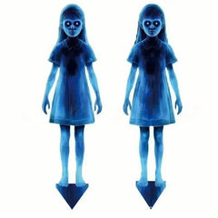 〔Cc55〕1/2Pcs Halloween Scary Ghost Girl Garden Stake Twin Female Ghost Courtyard Insertion Decor Lawn Patio Haunted Metal - Creatique