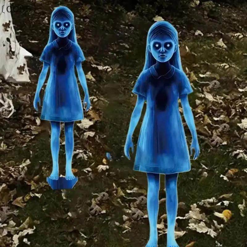 〔Cc55〕1/2Pcs Halloween Scary Ghost Girl Garden Stake Twin Female Ghost Courtyard Insertion Decor Lawn Patio Haunted Metal - Creatique