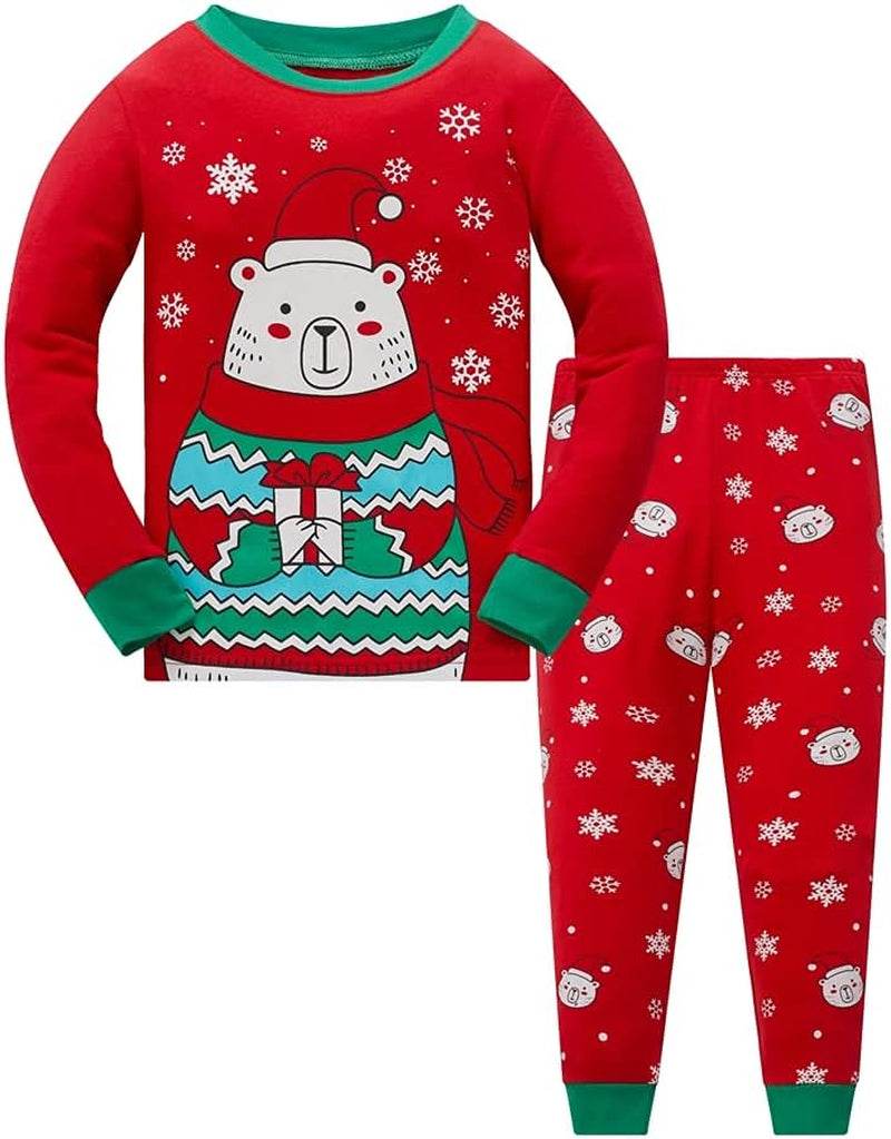 Little Boys & Girls Christmas Pajamas Sets for Toddler – 100% Cotton Dinosaur & Starry Sleepwear - Creatique