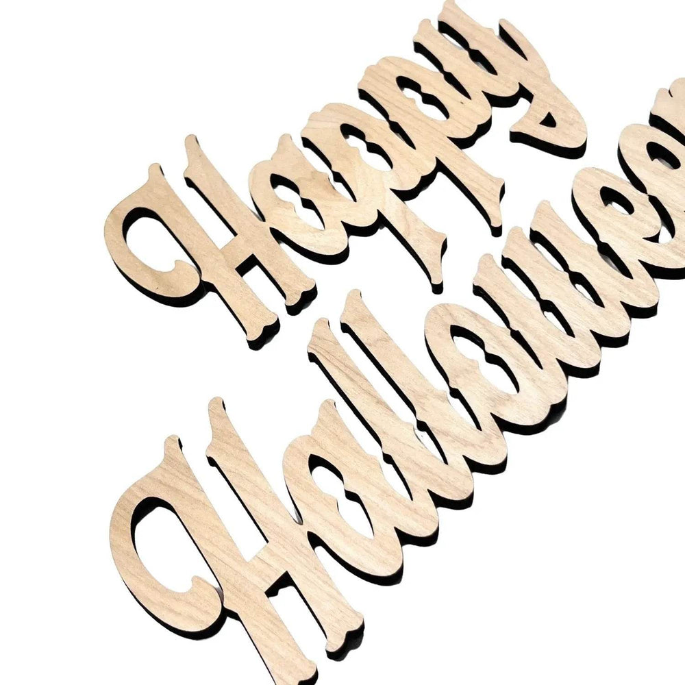 Happy Halloween Birch Wood Sign - Creatique