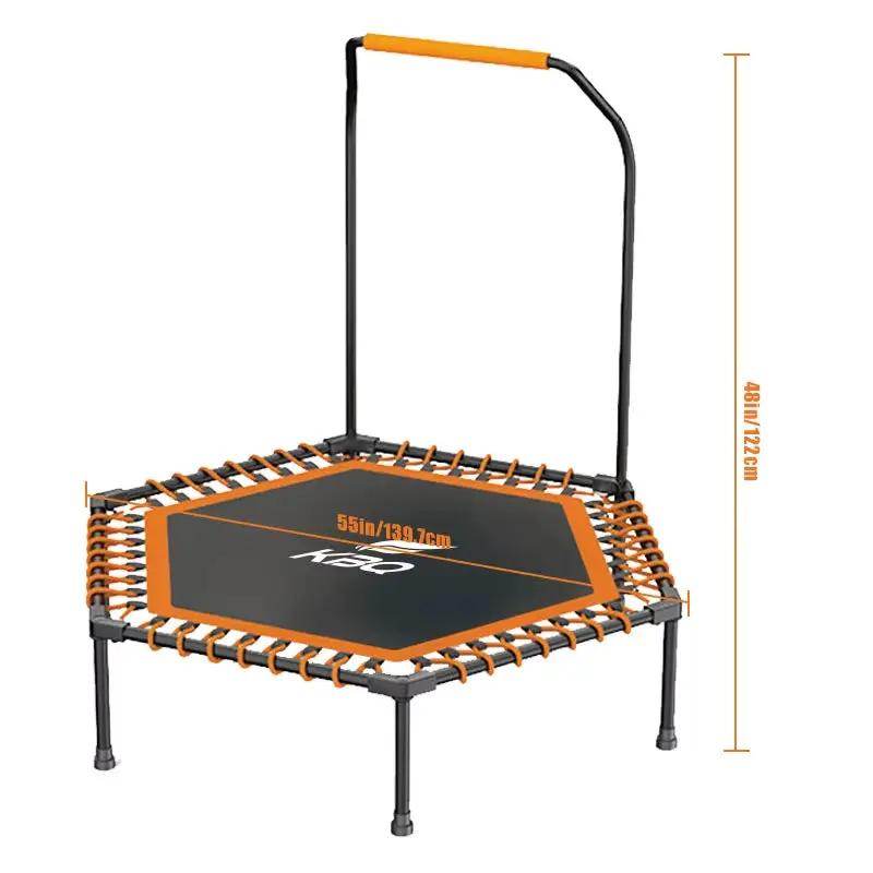 55-Inch Adult Trampoline with U-Shaped Armrests - Indoor Fitness Bounce for Maximum 800 lbs Load Capacity - Creatique