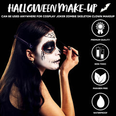 36 Pcs Halloween Makeup Kit,Halloween Family Makeup Set Face Painting Kit with with Zombie Green Ooze,Fake Blood Costume and More for Vampire Cosplay - Creatique