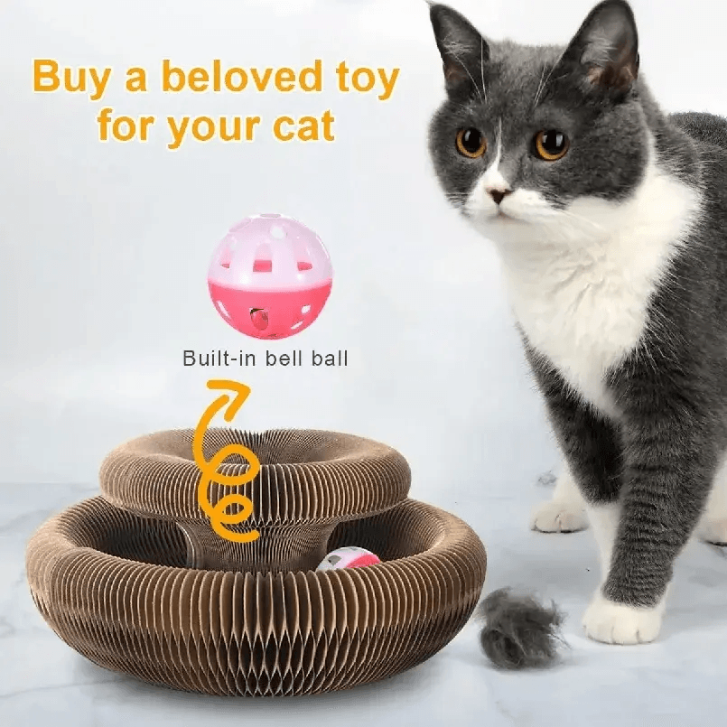 Cat Scratcher & Toy Bed – PawFlex Play - Creatique