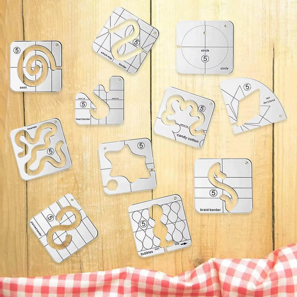 Free Motion Quilting Templates – 11Pcs Sampler Set - Creatique