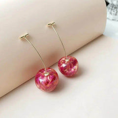 Small Fresh Sweet Lovely Cherry Cherries Cherries Earrings Pendant Fruit Earrings Red Cherry Earrings Charm Jewelry - Creatique