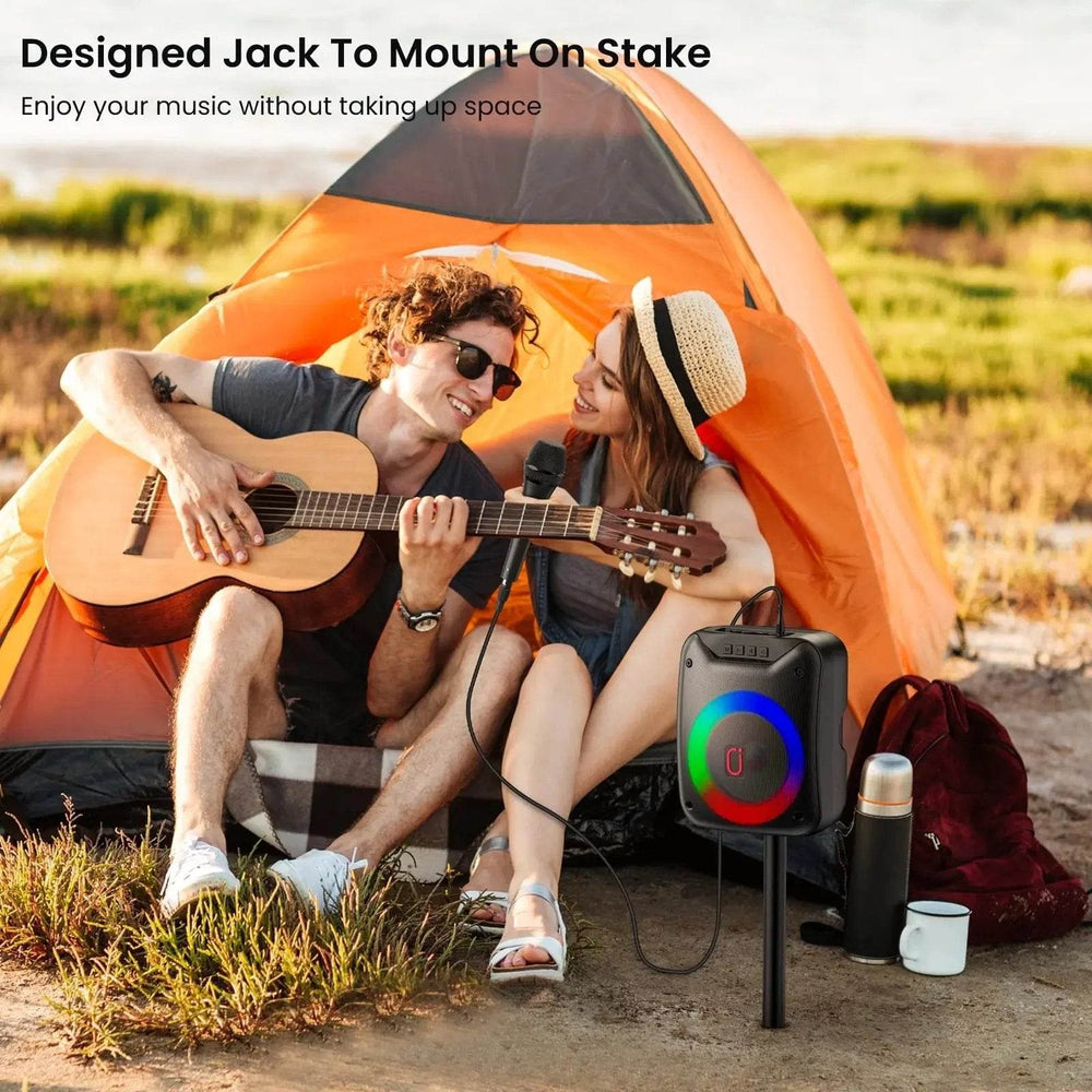 Outdoor Party Speaker with LED Light & Microphone - Creatique