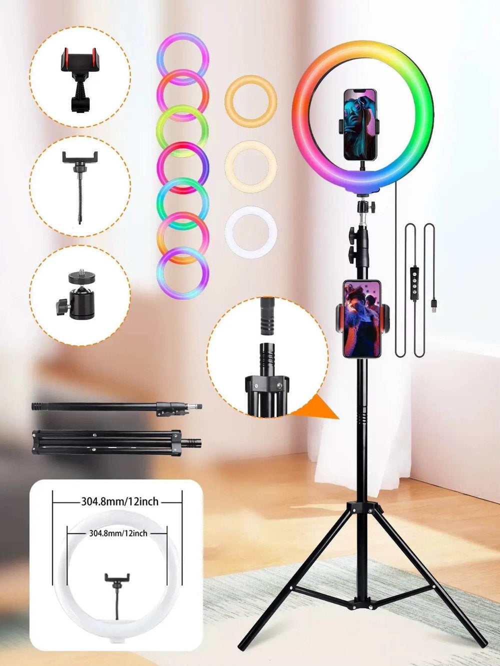 10-Inch Adjustable LED Ring Light with 160cm Tripod - Perfect for Live Streaming, Selfies, and Video Recording - Creatique