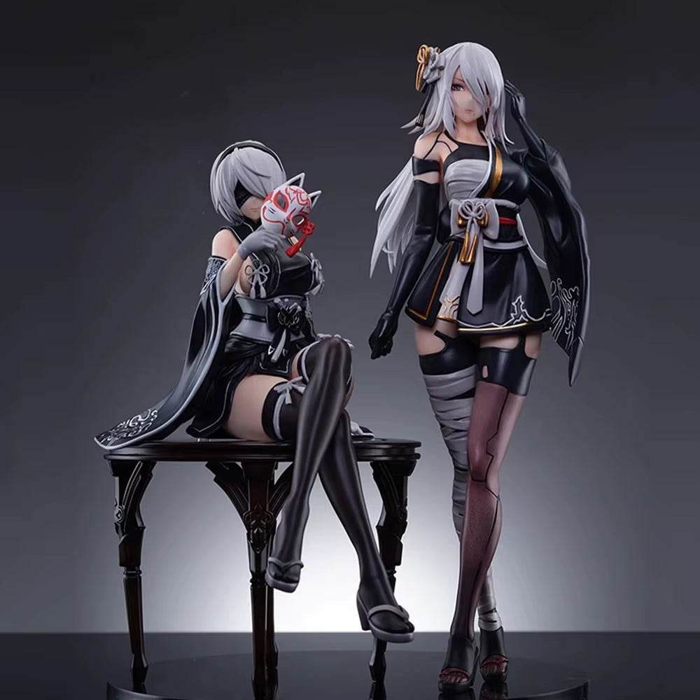 Nier Automata Action Figures – A2 and 2B Collectible Figures in Elegant Kimono Style - Creatique