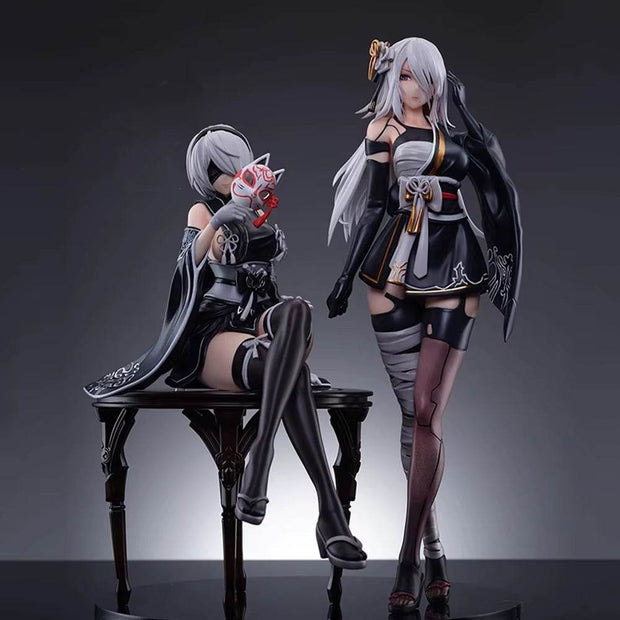 Stunning Nier: Automata A2 & 2B Action Figures - Kimono Style Collectible Statues Perfect for Anime Fans! - Creatique