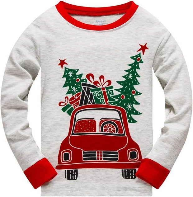 Little Boys Girls Christmas Pajamas Sets for Toddler 100% Cotton Dinosaur Starry Sleepwear Long Sleeve 2 Pcs Kids Clothes Pjs - Creatique