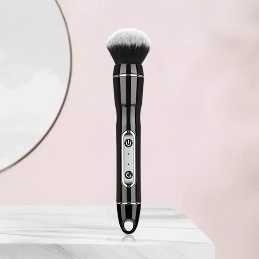 Electric makeup brush with rotating head for flawless foundation application