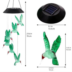 Solar Wind Chimes – Hummingbird Yard Decor - Creatique
