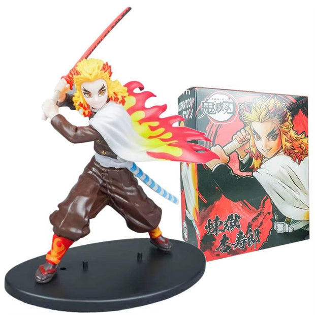 Demon Slayer PVC Action Figures - Tanjirou, Agatsuma, Zenitsu & Kyoujurou Collectible Model Toy Set for Kids & Gifts (14-22cm) - Creatique