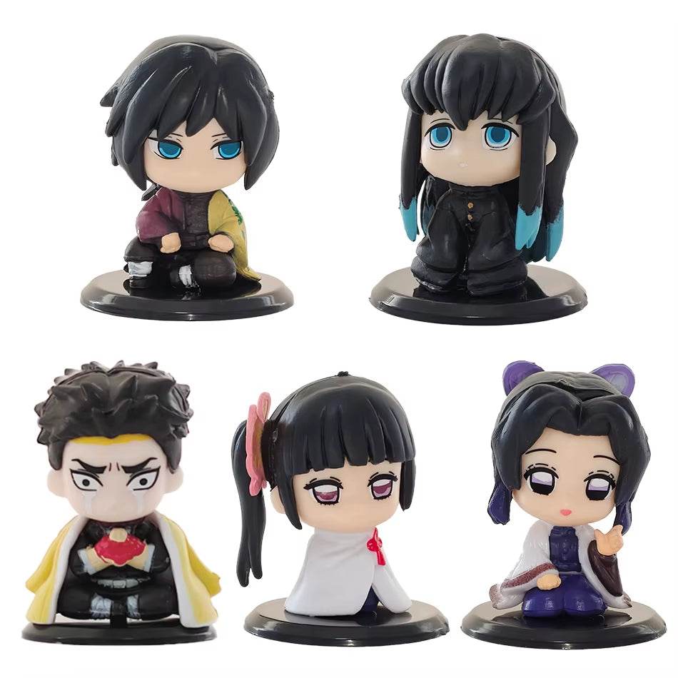 Demon Slayer Q Posket Mini Figurine Sets - Kimetsu No Yaiba PVC Dolls for Desktop Decor - Available in 5, 10, 12, and 15 Pieces! - Creatique