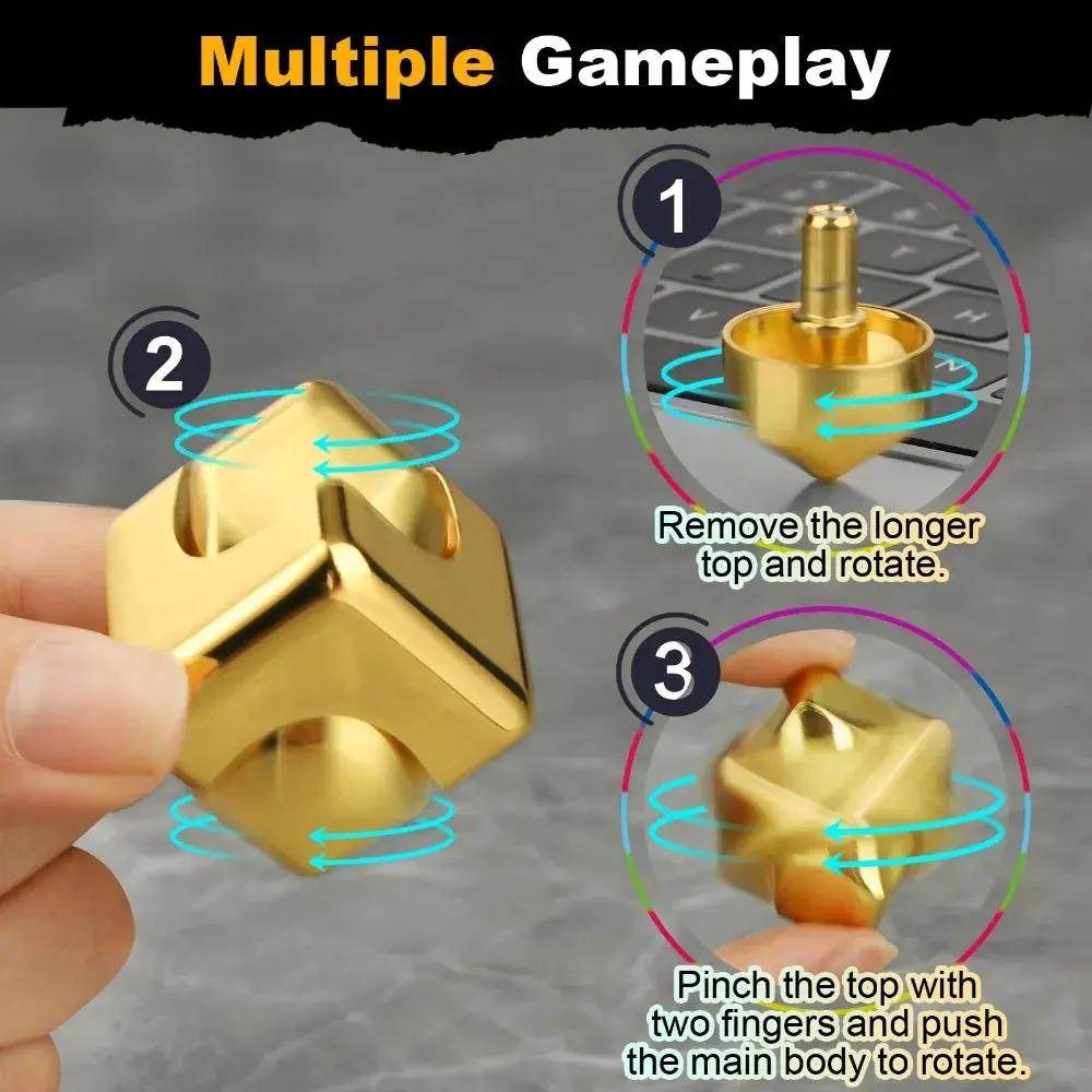 Portable Alloy Cube Spinner – Stress Relief Gyroscope - Creatique