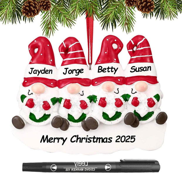 Personalized Christmas Ornaments 2025 Family of 2/3/4/5/6 Custom Christmas Ornament with Names Customized Family Ornaments for Christmas Tree Decoration Customized Gifts, Family of 5 - Creatique