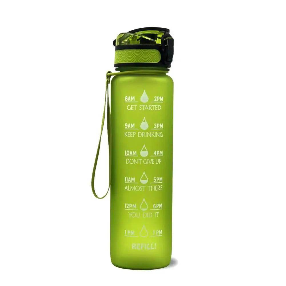 1L Leakproof Tritan Water Bottle with Time Scale & Bounce Cover - Perfect for Outdoor Sports & Fitness - Creatique