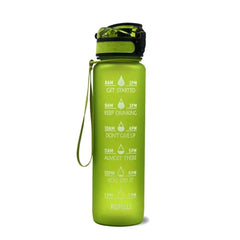 1L Leakproof Tritan Water Bottle with Time Scale & Bounce Cover - Perfect for Outdoor Sports & Fitness - Creatique