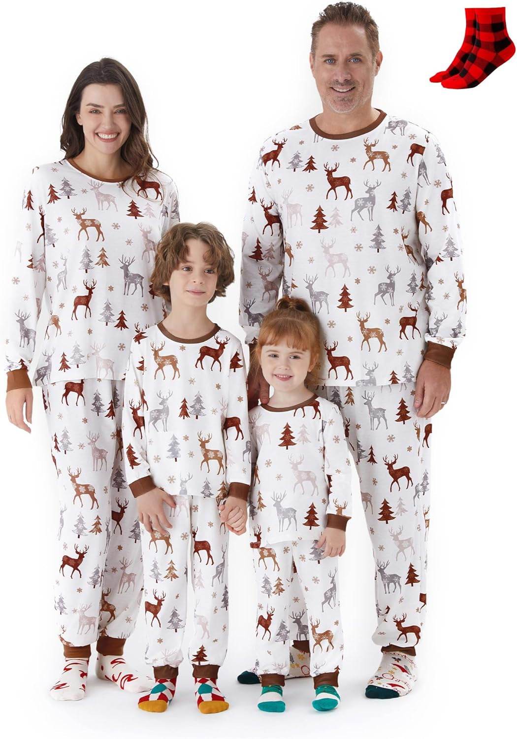 Christmas Family Matching Pajama Sets Includes Christmas Socks - Perfect for Family Photos & Holiday Celebrations - Creatique