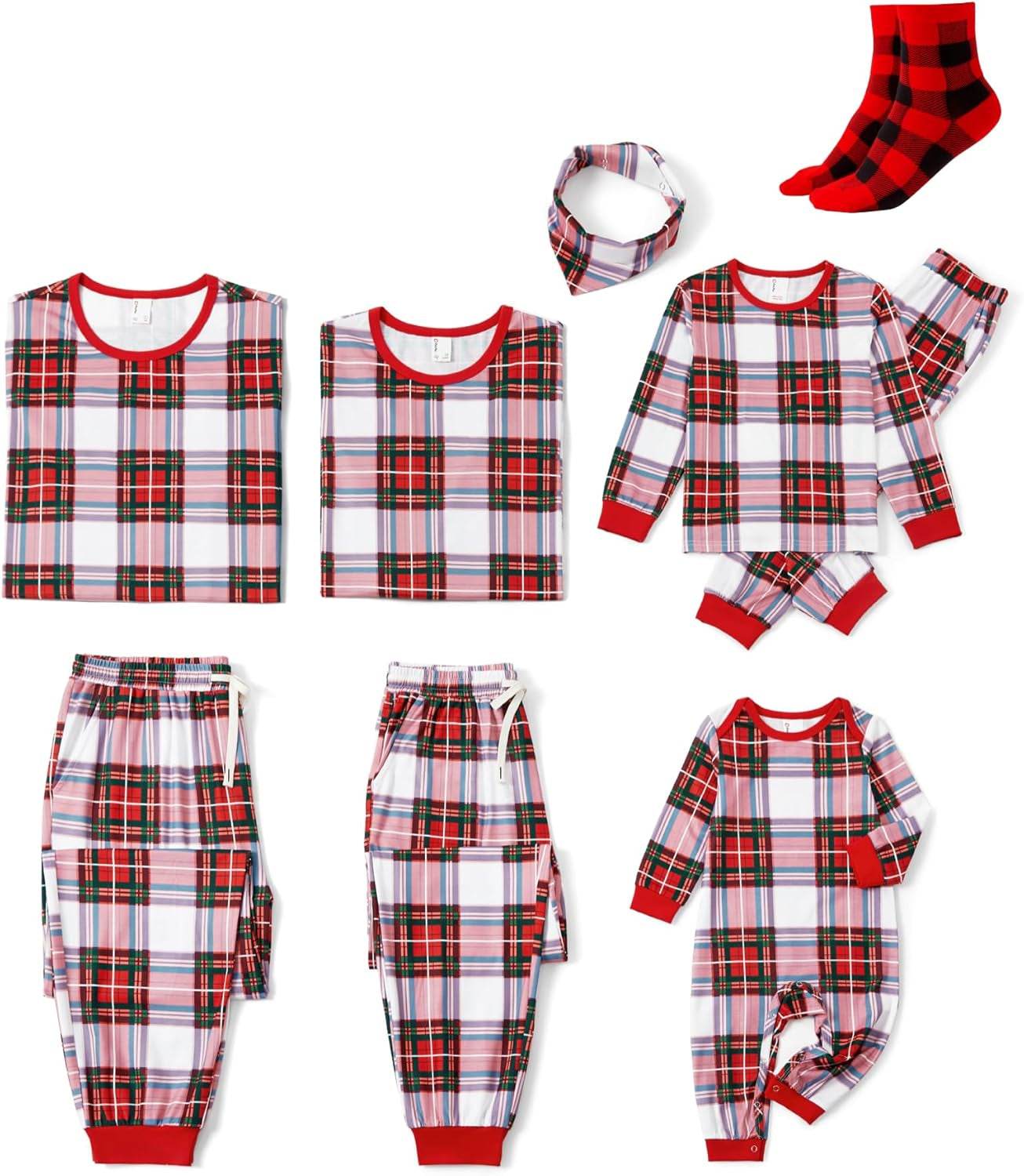 Christmas Family Matching Pajama Sets Includes Christmas Socks - Perfect for Family Photos & Holiday Celebrations - Creatique