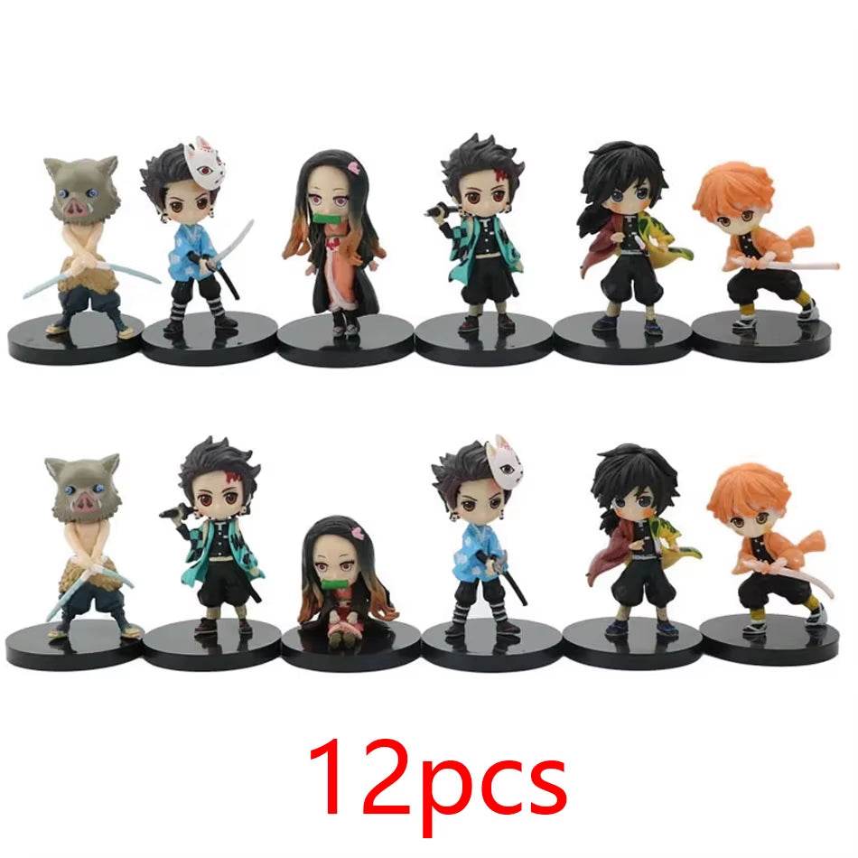 Demon Slayer Q Posket Mini Figurine Sets - Kimetsu No Yaiba PVC Dolls for Desktop Decor - Available in 5, 10, 12, and 15 Pieces! - Creatique
