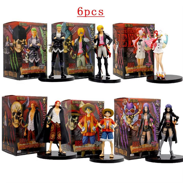 One Piece Figure Theater Edition - Film Red Action Figures: Robin, Zoro, Luffy, Nami, Sanji & Uta Collectible Toy Set - Creatique