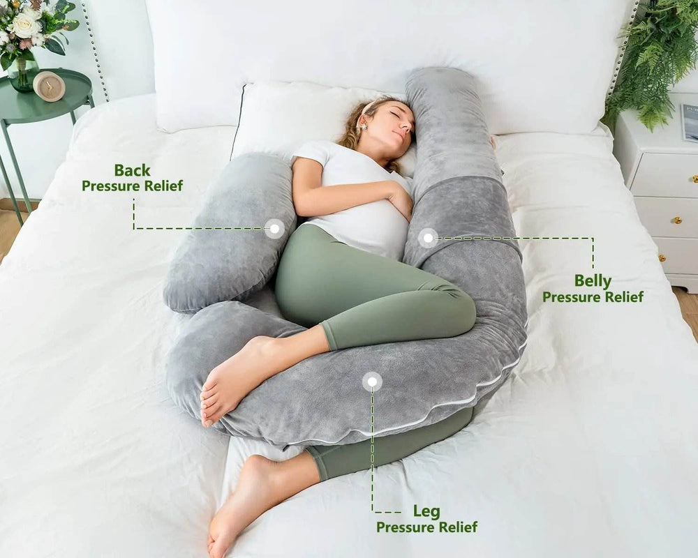 Full Body Pregnancy Pillow – Soft Velvet Cover - Creatique