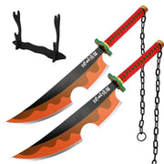 104Cm Cosplay Anime Demon Slayer Katana Sword Kimetsu No Yaiba Wooden Weapon Sword Toy Katanas Comes with a Stand and Belt. - Creatique