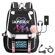 Kawaii Kpop Demon Hunters USB Charging Backpack - Large Capacity Anime School Bag for Teenagers - Creatique
