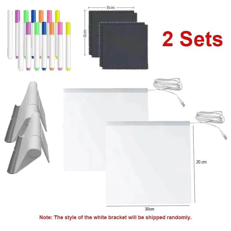 Light up Acrylic Message Board Rewritable DIY Children'S Glowing Drawing Board Message Lamp with 7 Colorful Pens - Creatique