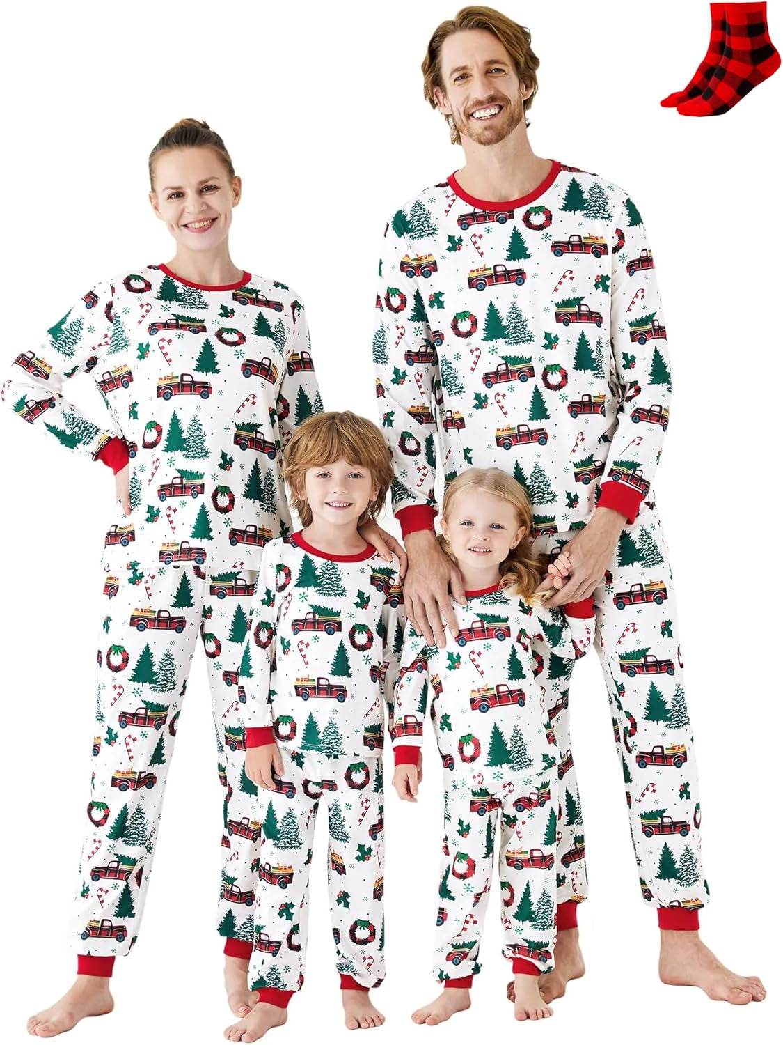Christmas Family Matching Pajama Sets Includes Christmas Socks - Perfect for Family Photos & Holiday Celebrations - Creatique