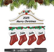 Personalized Christmas Ornaments 2025 Family of 2/3/4/5/6 Custom Christmas Ornament with Names Customized Family Ornaments for Christmas Tree Decoration Customized Gifts, Family of 5 - Creatique