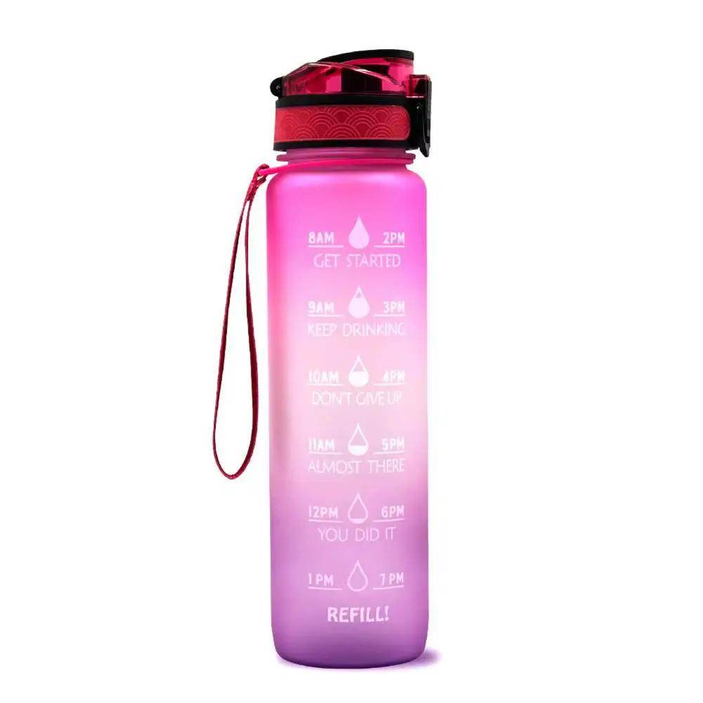 1L Leakproof Tritan Water Bottle with Time Scale & Bounce Cover - Perfect for Outdoor Sports & Fitness - Creatique