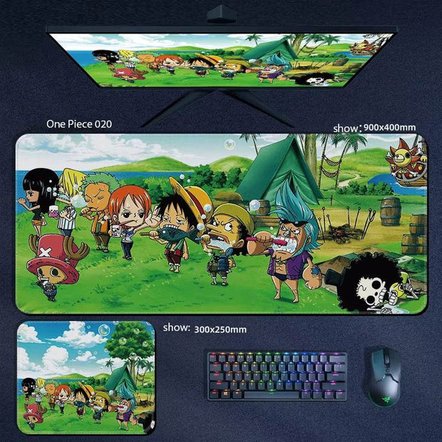Large One Piece Anime Mousepad - Perfect Gaming Accessory Featuring Luffy, Zoro, Ace & Chopper - Ideal Gift for Gamers! - Creatique