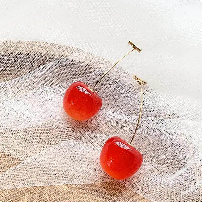 Small Fresh Sweet Lovely Cherry Cherries Cherries Earrings Pendant Fruit Earrings Red Cherry Earrings Charm Jewelry - Creatique