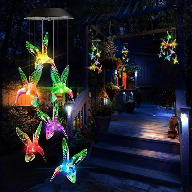 Solar Wind Chimes – Hummingbird Yard Decor - Creatique