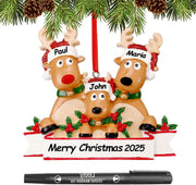 Personalized Christmas Ornaments 2025 Family of 2/3/4/5/6 Custom Christmas Ornament with Names Customized Family Ornaments for Christmas Tree Decoration Customized Gifts, Family of 5 - Creatique