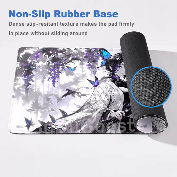 XXL Demon Slayer Kochou Shinobu Mousepad - Premium Lock Edge Gaming Mouse Pad for Ultimate Comfort & Control - Creatique