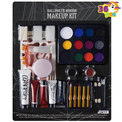 36 Pcs Halloween Makeup Kit,Halloween Family Makeup Set Face Painting Kit with with Zombie Green Ooze,Fake Blood Costume and More for Vampire Cosplay - Creatique