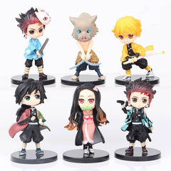 Demon Slayer Q Posket Mini Figurine Sets - Kimetsu No Yaiba PVC Dolls for Desktop Decor - Available in 5, 10, 12, and 15 Pieces! - Creatique