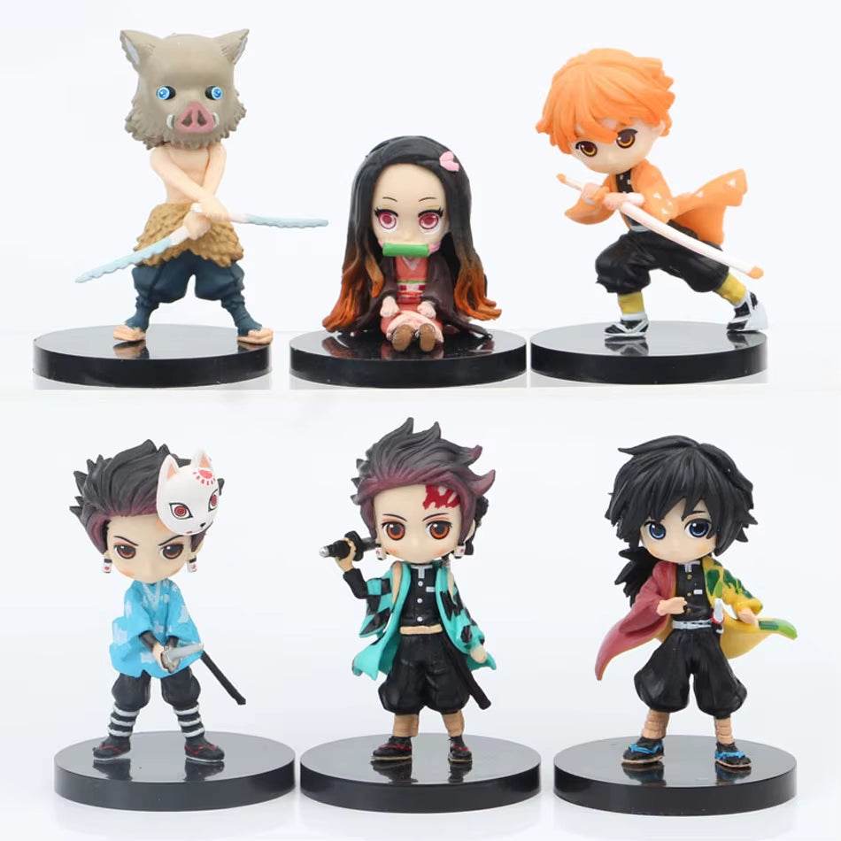 Demon Slayer Q Posket Mini Figurine Sets - Kimetsu No Yaiba PVC Dolls for Desktop Decor - Available in 5, 10, 12, and 15 Pieces! - Creatique