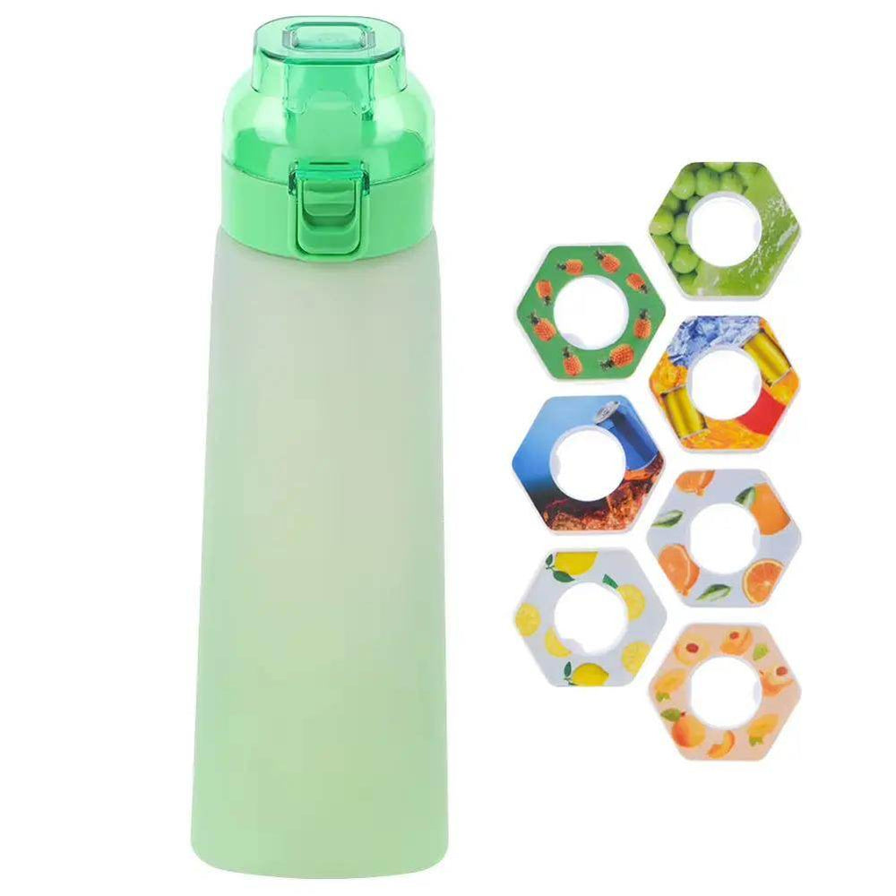 Flavor-infused 650ml Sports Water Bottle with 7 Scented Pods – Leakproof & Straw for Gym & Outdoor Fun! - Creatique