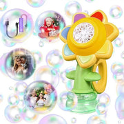 Sunflower Bubble Machine for Kids Automatic Flower Bubble Toy with Light for Toddlers Bubble Maker Blower for Kids Outdoor Toys - Creatique